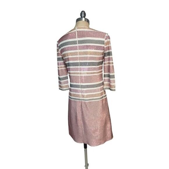 Issa London Womens V-Neck Striped Beaded Dress Size US 4 - Picture 3 of 7